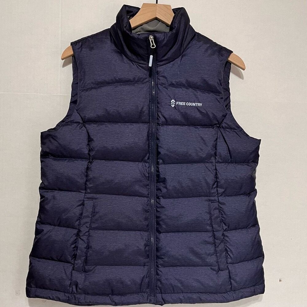 Free Country Blue Down Vest   Womens Size L   EUC